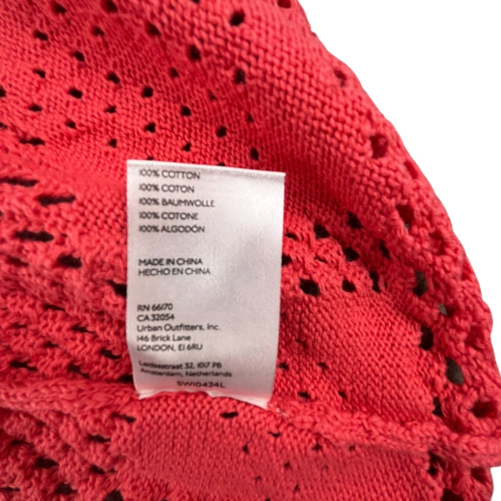 NWT- Pilcro- Pointelle Babydoll Sweater- Color/Coral- XS - Picture 8 of 8